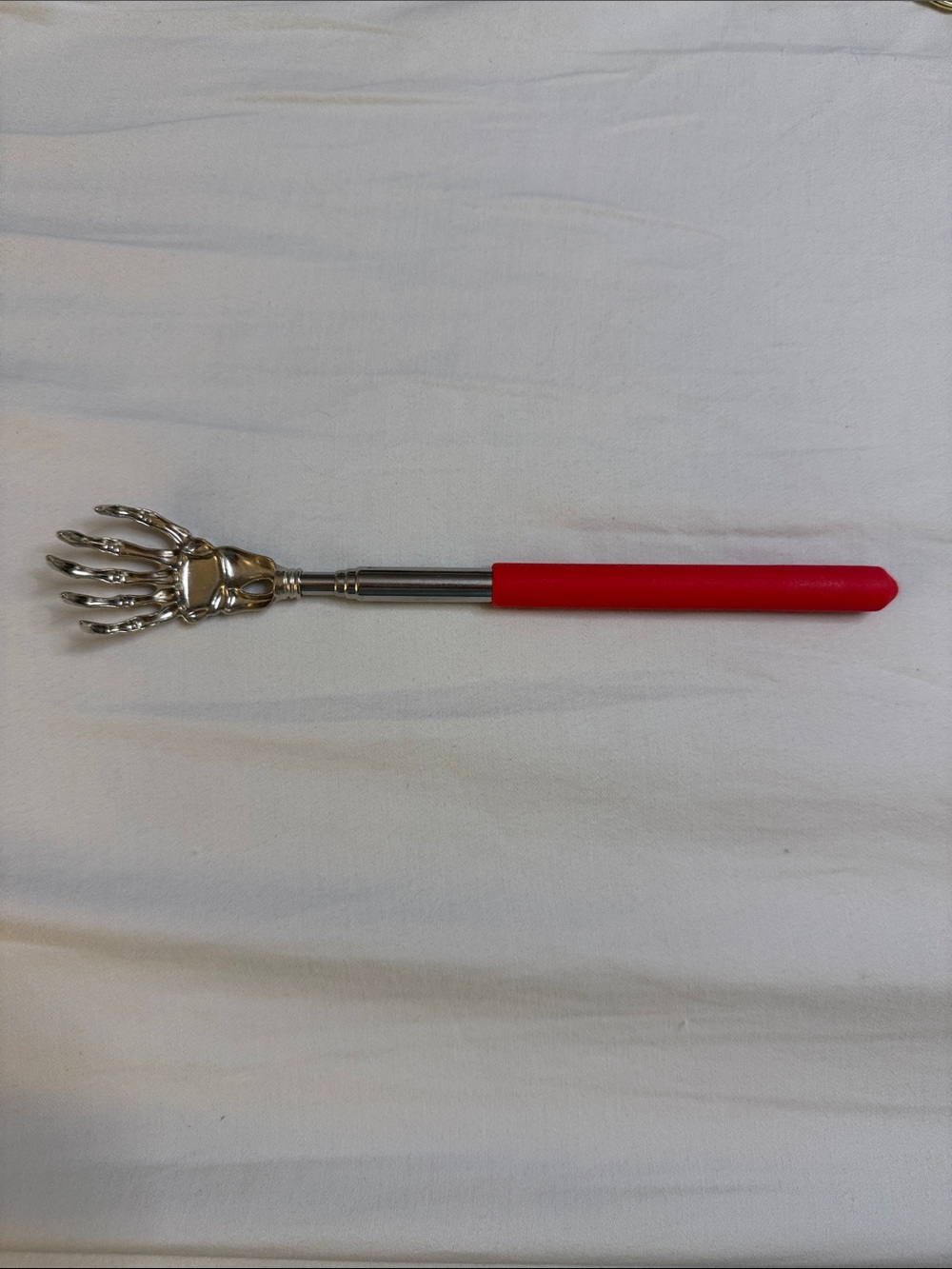Red Handle Telescoping Metal Back Scratcher - Unbranded